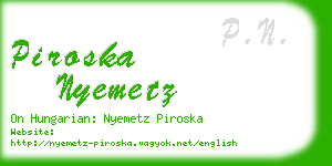 piroska nyemetz business card